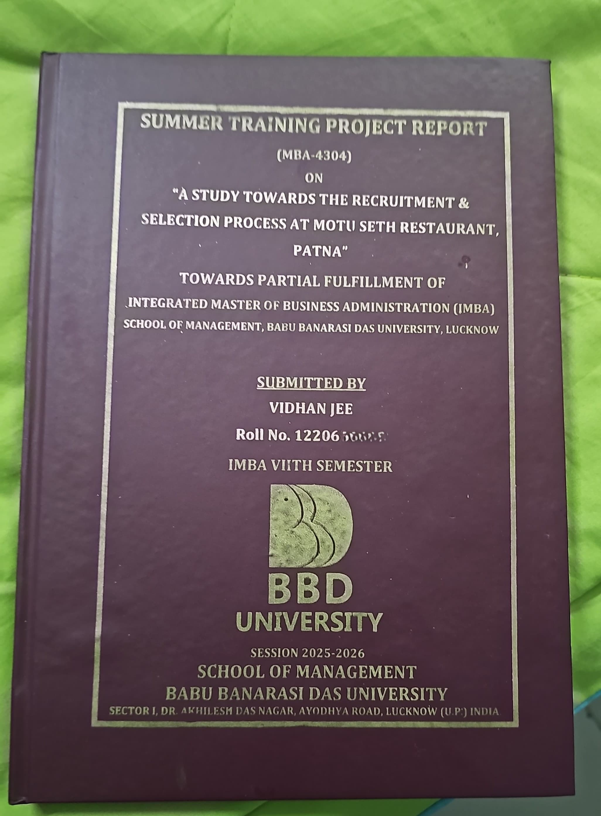 Project report example 5